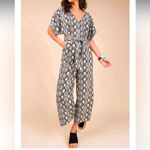 Uncle Frank: Cropped Jumpsuit, Snakeskin, size Medium